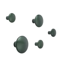 Muuto 5 Colgadores The Dots, metal, Dark green Verde Sale