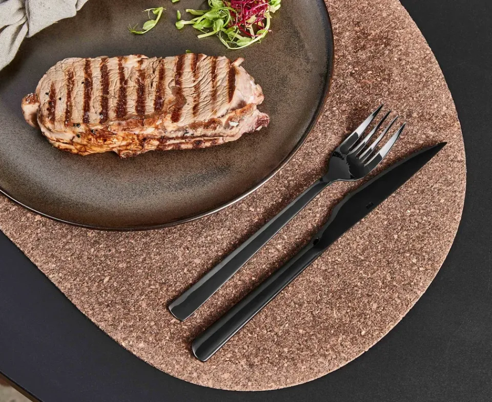 Aida Cuchillos Para Carne<8 Cubiertos de carne Raw, Negro