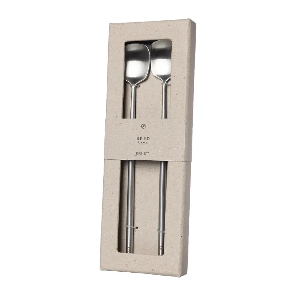 ERNST 2 Cucharas alargadas , Acero inoxidable Plateado Discount