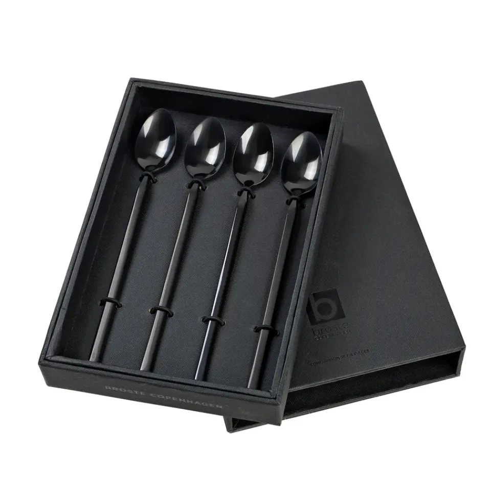 Broste Copenhagen 4 Cucharas alargadas Tvis, Negro Sale