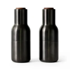 Audo Copenhagen 2 Molinillos de especias Bottle Grinder metal, Bronzed brass (tapa de nogal) Negro Outlet