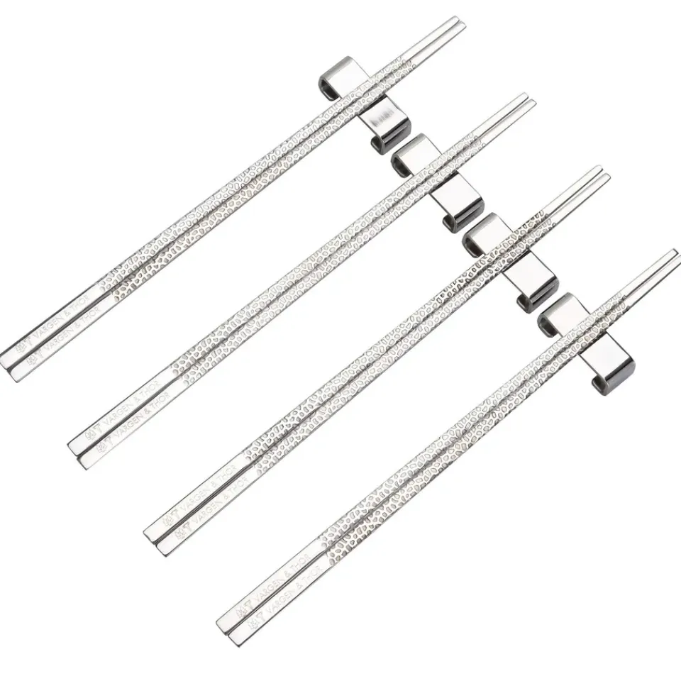 Vargen & Thor 4 Palillos Kito Chopsticks, plata Plateado Sale