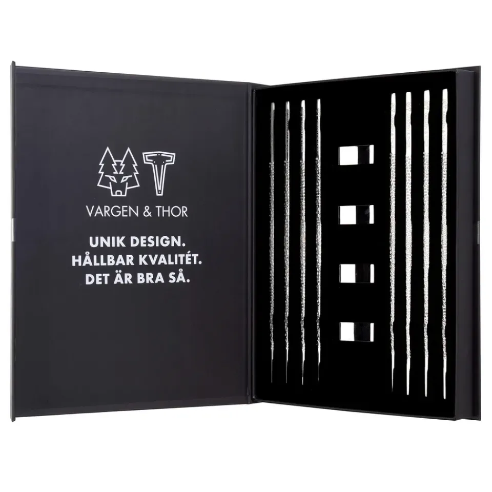 Vargen & Thor 4 Palillos Kito Chopsticks, plata Plateado Sale