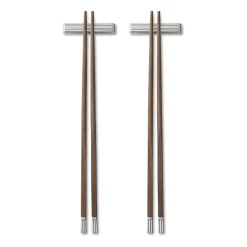 Georg Jensen Palillos Para Comer<2 Pallillos Bernadotte, Manilkara Marrón