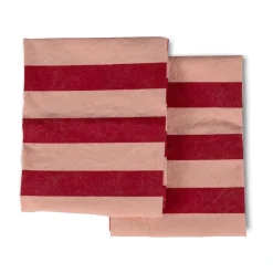 Byon 2 Paños de cocina Leya stripe 50x70 cm, Rojo-rosa RojoRosa Best