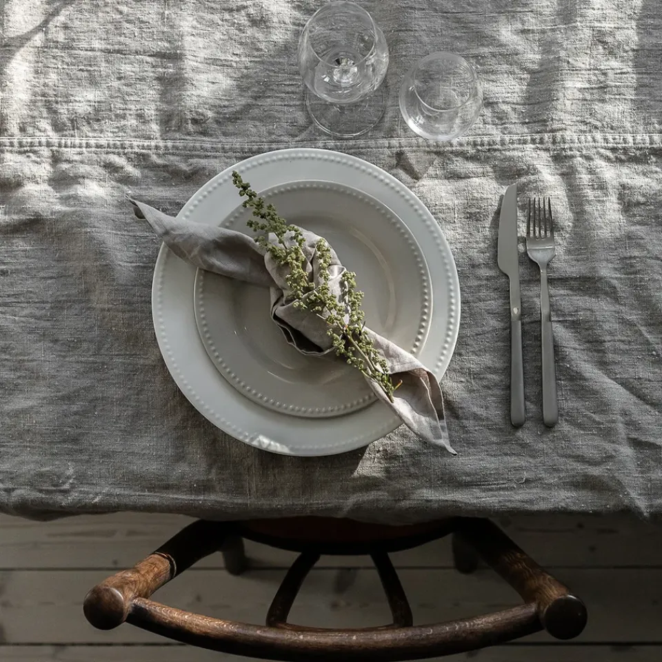 Scandi Living 4 Platos Dots 28 cm, crema Blanco Clearance