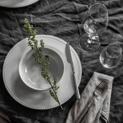 Scandi Living 4 Platos Dots 28 cm, crema Blanco Clearance