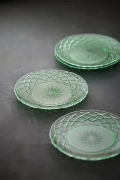 Lyngby Glas Platos Pequeños|Platos Llanos<4 Platos Sorrento Ø21 cm, Verde