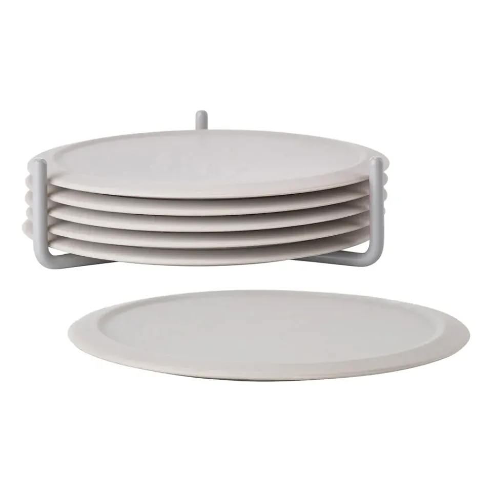 Zone Denmark 6 Posavasos con soporte Singles, Warm grey Gris Hot