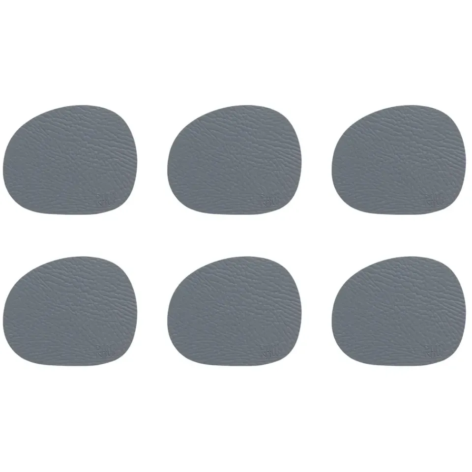 Aida 6 Posavasos Raw cuero, Grey buffalo Gris Outlet