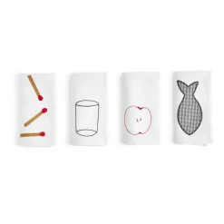 HAY 4 Servilletas de lino Sobremesa45x45 cm, White Blanco Outlet
