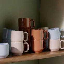 HAY 2 Tazas Barro, Light blue Azul Best