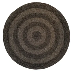 Dixie Alfombra de yute Ella Ø150 cm, -natural Negro Best