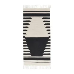Broste Copenhagen Alfombra Iselin 70x140 cm, Black-off white NegroBlanco Discount