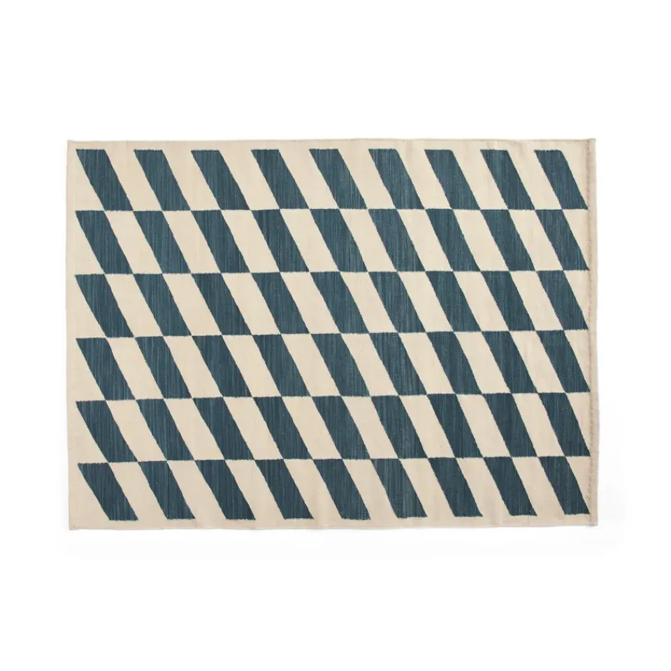 HAY Alfombra Shift Kelim 140x200 cm, Blue Azul Clearance