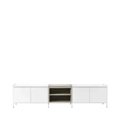 Zweed Aparador Molto bajo, /roble, 3 secciones Blanco Online