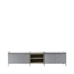 Zweed Aparador Molto bajo, /roble, 3 secciones Gris Outlet