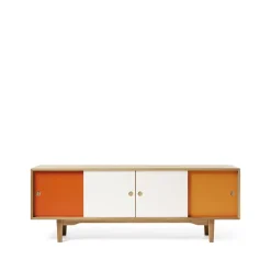 Zweed Aparador Moodi 180, /blanco, cuerpo de roble Naranja Outlet