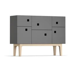 Zweed Aparador Peep C2, Slate grey, roble pigmentado blanco Gris Hot