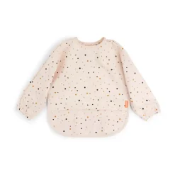 Done by deer Baberos<Babero con mangas Happy Dots, Powder Beige