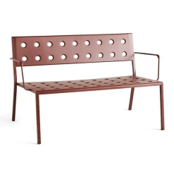 HAY Sofás De Exterior<Banco Balcony Lounge con reposabrazos 121,5×69 cm, hierro Rojo