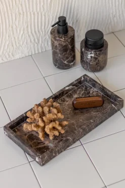 Mette Ditmer Detalles Decorativos|Bandejas Decorativas<Bandeja decorativa Marble 16x31 cm, Marrón