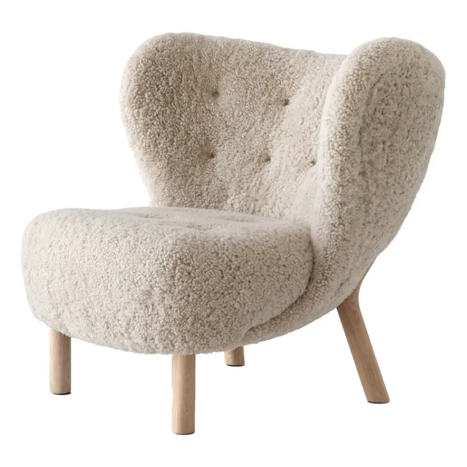 &Tradition Butaca Little Petra VB1, Roble tratado con aceite blanco-Moonlight Beige
