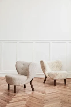 &Tradition Butaca Little Petra VB1, Roble tratado con aceite blanco-Moonlight Beige