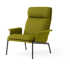 &Tradition Sillones Y Reposapiés<Butaca lounge Muno LN17 High back, Warm black-Vidar 0956 Verde