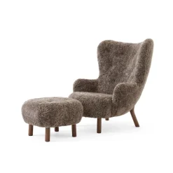 &Tradition Butaca Petra VB3 High incl. pouf ATD1, Nogal aceitado-Sheepskin Sahara Marrón Sale