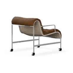Lammhults Sillones Y Reposapiés<Butaca Sunny con reposabrazos, Vidar marrón cromado bastidor con ruedas MarrónPlateado