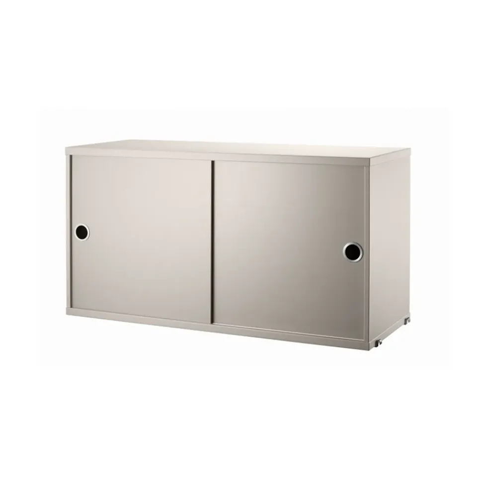 String Cabinet con puertas correderas , , 78x30 cm Beige Hot
