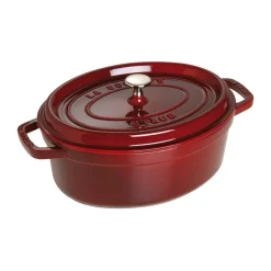 STAUB Cacerola de hierro fundido La Cocotte oval 4,2 L, granadina Rojo Outlet
