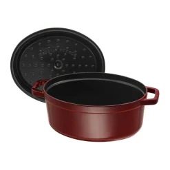 STAUB Cacerola de hierro fundido La Cocotte oval 4,2 L, granadina Rojo Outlet