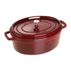 STAUB Cacerola de hierro fundido La Cocotte oval 6,7 L, granadina Rojo
