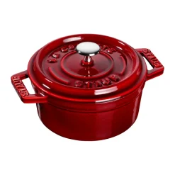 STAUB Cacerola de hierro fundido La Cocotte redonda 0,25 L, granadina Rojo Hot