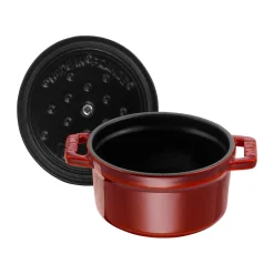 STAUB Cacerola de hierro fundido La Cocotte redonda 0,25 L, granadina Rojo Hot