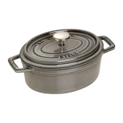 STAUB Cacerola de hierro fundido La Cocotte oval 0,6 L, grafito Gris Hot
