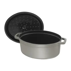 STAUB Cacerola de hierro fundido La Cocotte oval 0,6 L, grafito Gris Hot