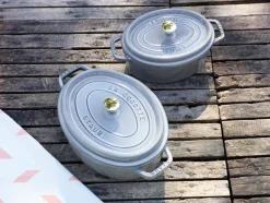 STAUB Cacerola de hierro fundido La Cocotte oval 0,6 L, grafito Gris Hot
