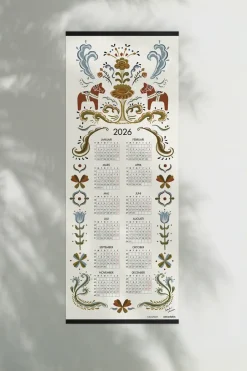Almedahls Calendario Dalahäst 2026, 35 x 90 cm Blanco Hot