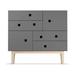 Zweed Cómodas & Cajoneras|Cómodas & Cajoneras<Cómoda Peep B1, Slate grey, roble pigmentado blanco Gris