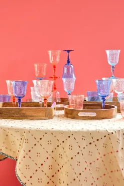 RICE Vasos De Plástico<Copa de vino diseño burbuja 36 cl, Azul