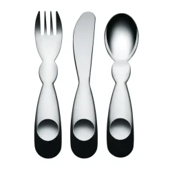 Alessi Cubiertos Infantiles<Cubiertos infantiles ni, 3 piezas Plateado