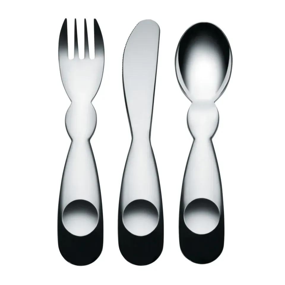 Alessi Cubiertos Infantiles<Cubiertos infantiles ni, 3 piezas Plateado