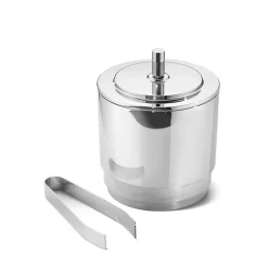 Georg Jensen Cubitera y pinzas Manhattan, acero inoxidable Plateado