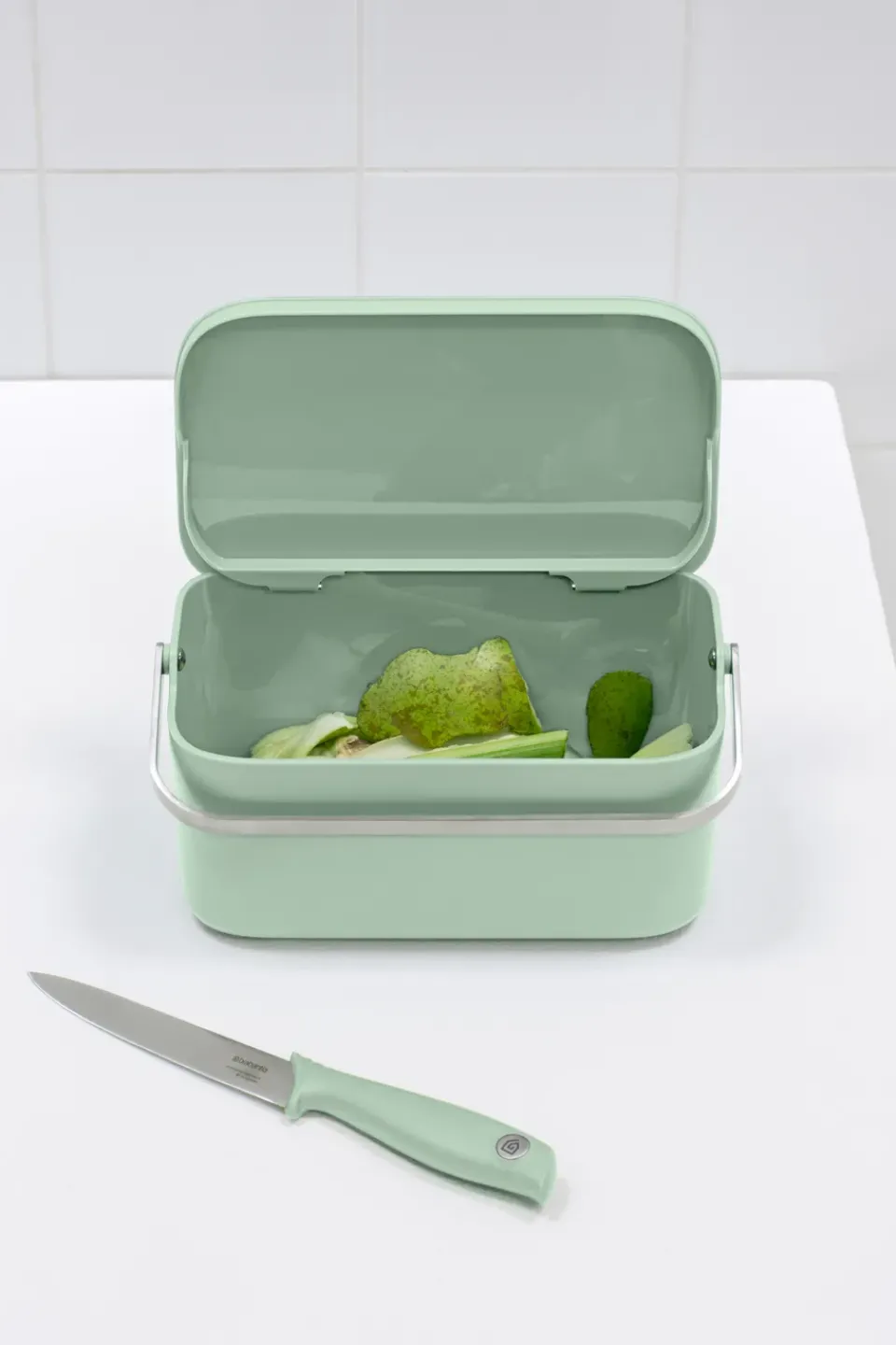 Brabantia Cubo para restos de comida Sinkside 13x22 cm, Jade green Verde Clearance