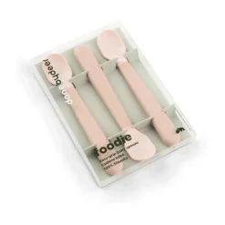 Done by deer Cubiertos Infantiles|Cubiertos De Mesa<Cucharas foodie Easy-grip, 3-pack, Powder Beige