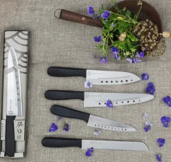 Satake Cuchillos De Filetear|Cuchillos Japoneses<Cuchillo de carne No Vac, 21 cm PlateadoNegro