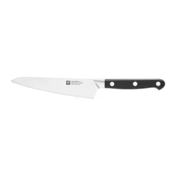 Zwilling Cuchillo de chef dentado Pro 14 cm, Negro-acero inoxidable Plateado Hot